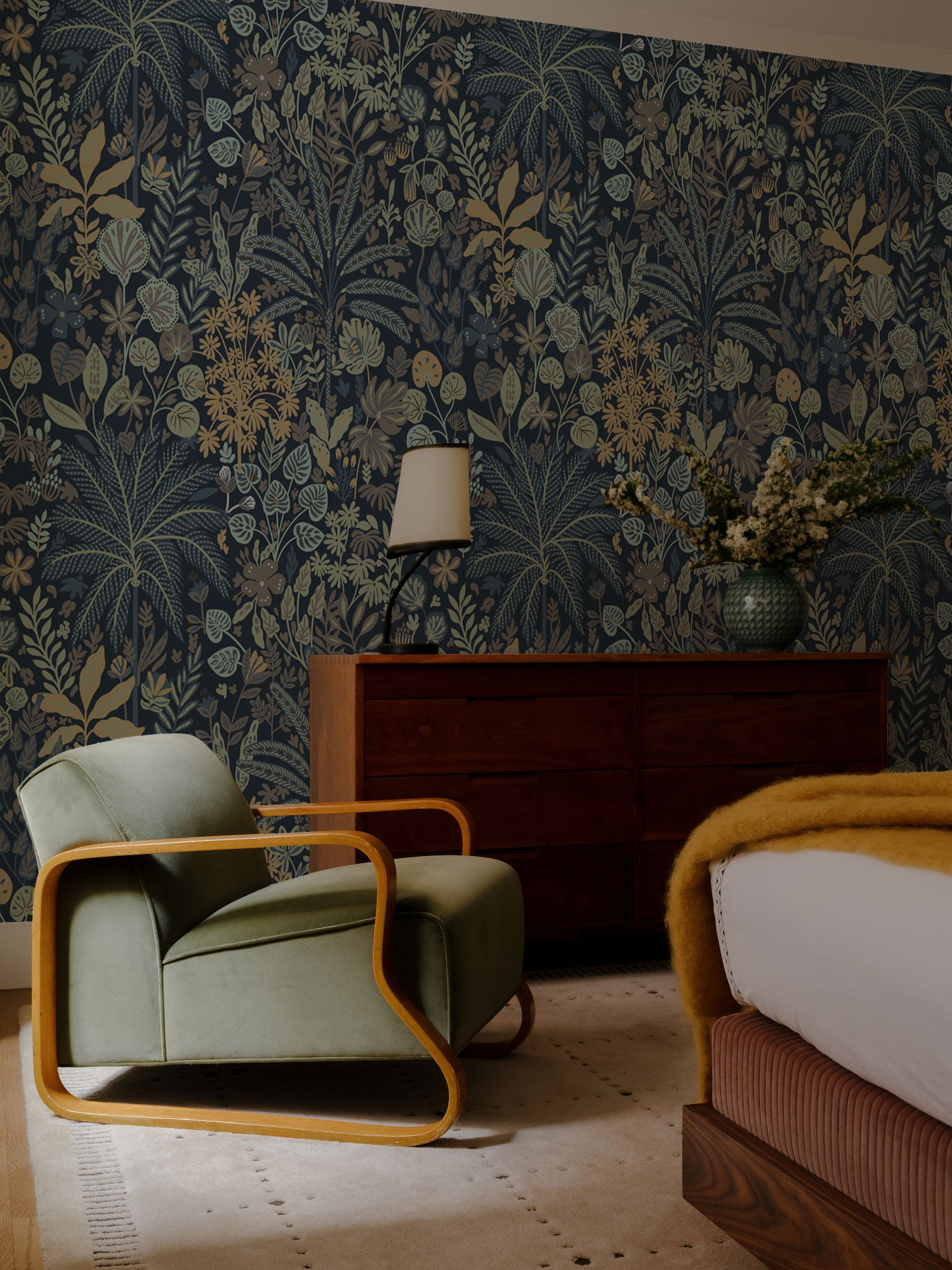 Dark Botanical Wallpaper